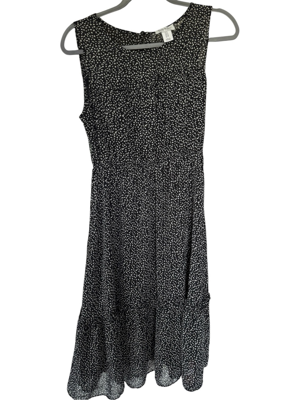 Nicole Miller Black & White Detailed Sleeveless Midi Dress